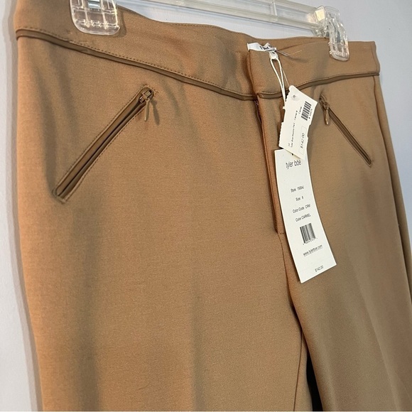 NWT Tyler Böe tan slacks fitted business casual neutral slacks ponte knit pants - Picture 5 of 9